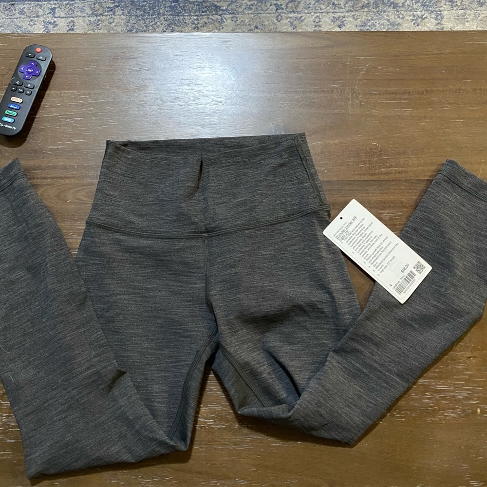 Heathered Black Lululemon Wunder Under 23” size 4